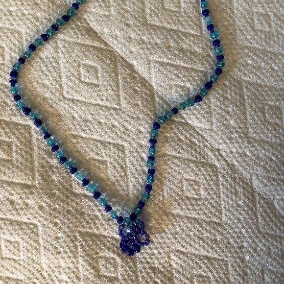 One-of-a-kind handmade beaded necklace 18" long for women and girls - Picture 1 of 4